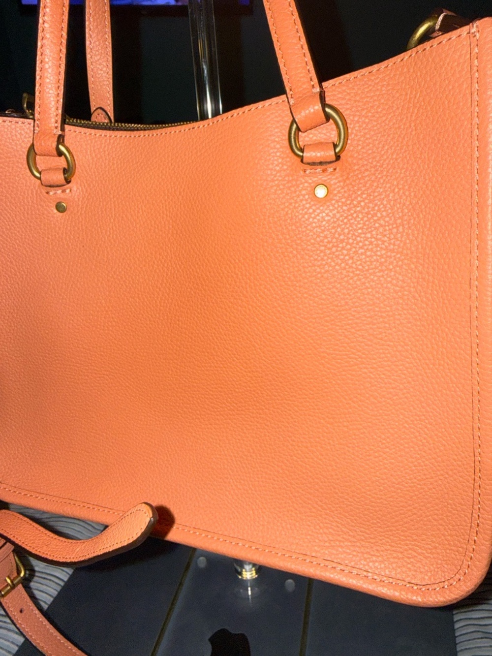Coach Tyler Carryall Handbag Brass Light Coral Leather, NWOT! - Picture 7 of 8